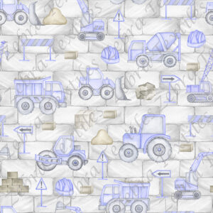 Camion construction bleu fond brique