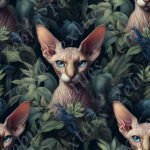 Chat sphynx yeux bleus