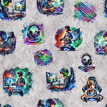 Gamer coloré fond gris