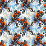 Joueur de hockey orange