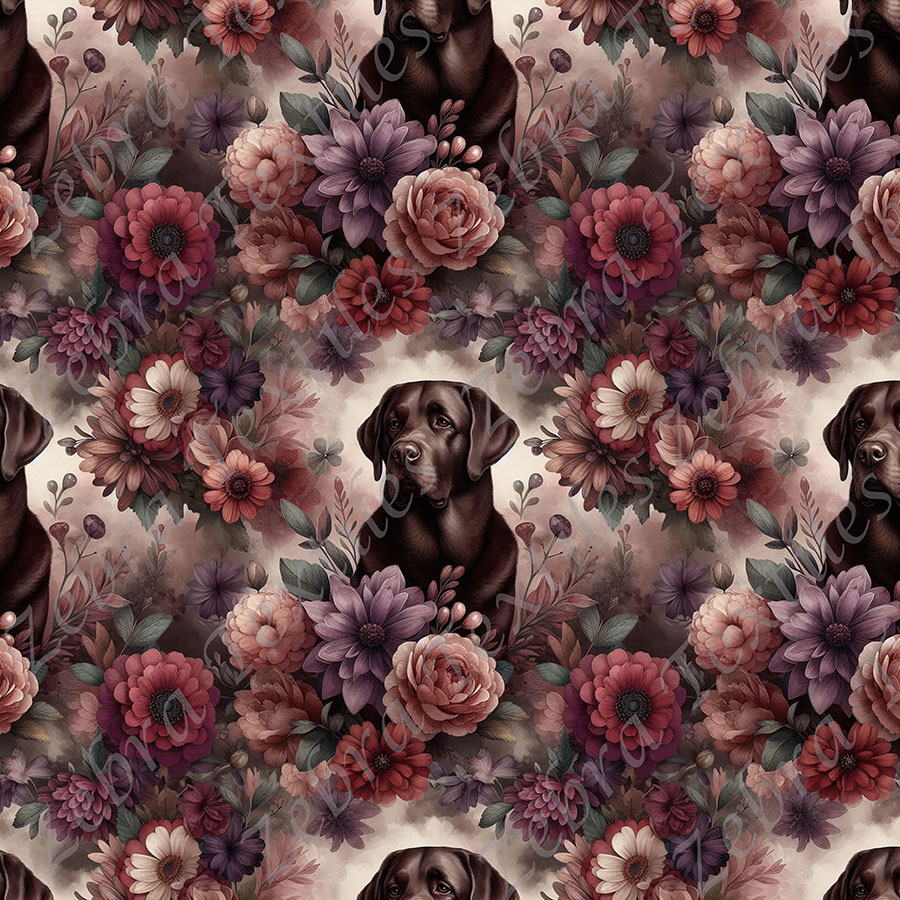 Labrador brun 2 floral rouge