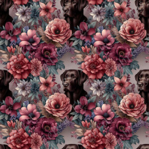 Labrador brun floral rouge