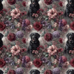 Labrador noir floral rouge
