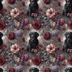 Labrador noir floral rouge