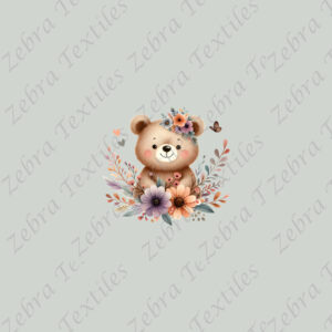 Ourson floral fond aqua