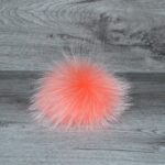 Pompon vraie fourrure rose bébé flamant