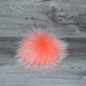 Pompon vraie fourrure rose bébé flamant