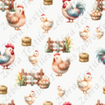 Poule et coq fond taupe