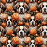 Saint-bernard et pivoine orange