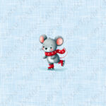 Souris en patin fond lin