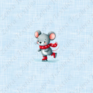 Souris en patin fond lin
