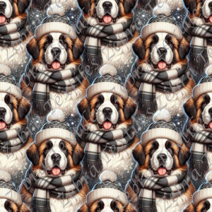 St-Bernard et tuque fond flocon