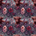 Vache highland floral rouge