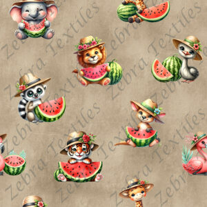 Animaux et melon fond grunge