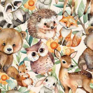 Animaux fond feuillage