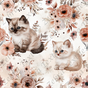 Chaton et floral rosé