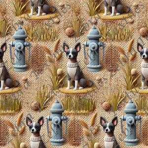 Chien lainage borne fontaine bleue