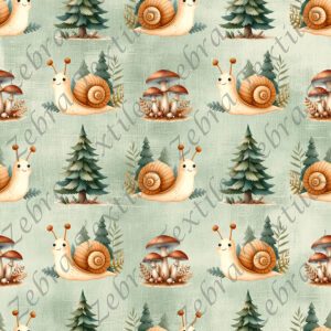 Escargot et sapin fond vert