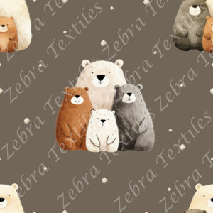 Famille d'ours fond taupe