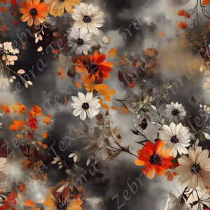 Floral blanc et orangé