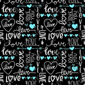 Love bleu fond noir