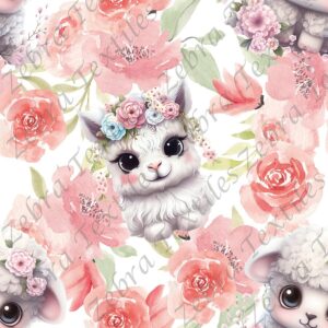 Mouton et lama floral
