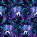 Panda dans la jungle floral