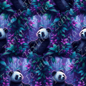 Panda dans la jungle floral