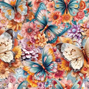 Papillon et fleur 3d