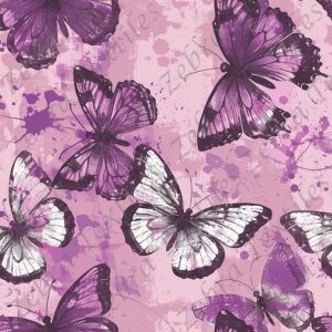 Papillon mauve et blanc fond mauve