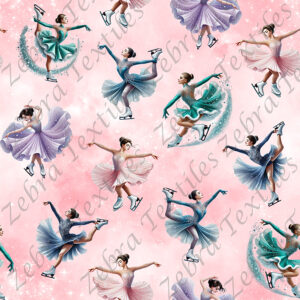 Patineuse artistique fond rose