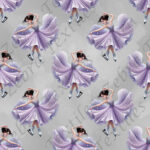Patineuse mauve fond gris