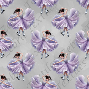Patineuse mauve fond gris