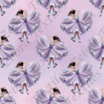 Patineuse mauve fond mauve