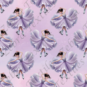 Patineuse mauve fond mauve