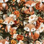Renard et floral orangé