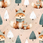 Renard et sapin en hiver