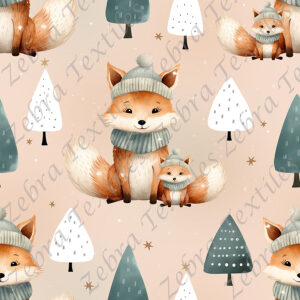 Renard et sapin en hiver