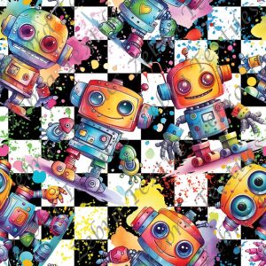 Robot coloré fond à carré