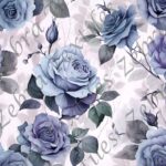 Rose bleue et feuillage
