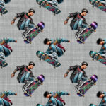 Skateur stylé fond gris