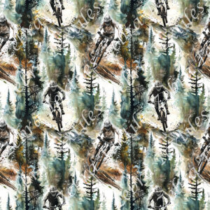 Vélo de montagne noir aquarelle