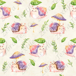 Escargot mauve fond crème