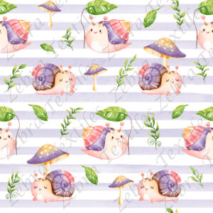 Escargot mauve fond rayé
