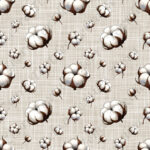 Fleur de coton fond lin