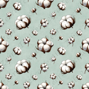Fleur de coton fond sarcelle
