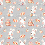 Lapin bubble tea aux pêches fond gris