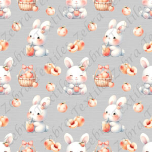 Lapin bubble tea aux pêches fond gris