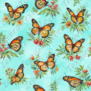 Monarque orange fond aqua