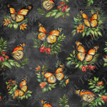 Monarque orange fond noir